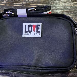 Brighton Black Crossbody Bag with Love Patch